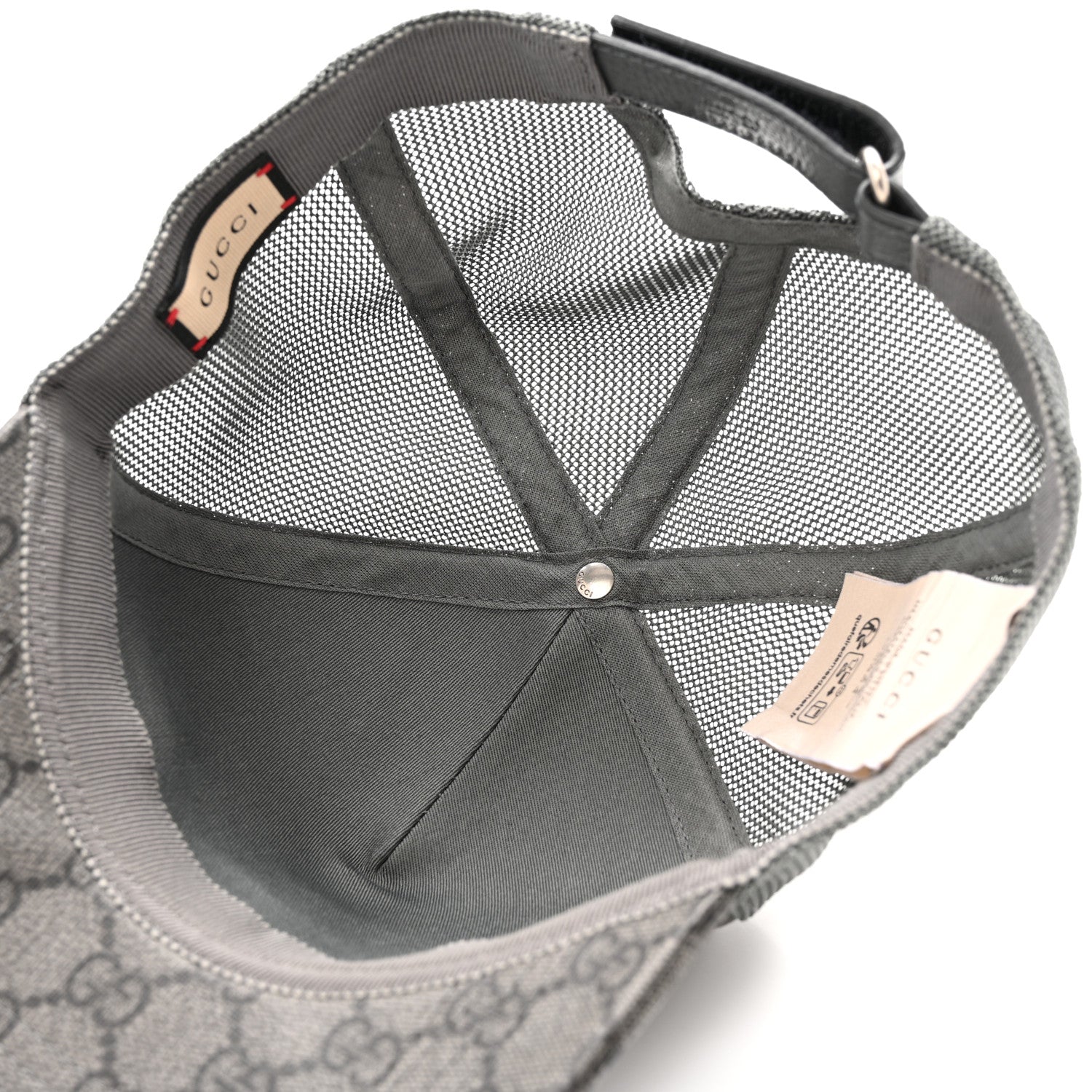 Gucci GG Supreme Monogram Baseball Hat XL Grey Black Graphite Grey 7 of 9