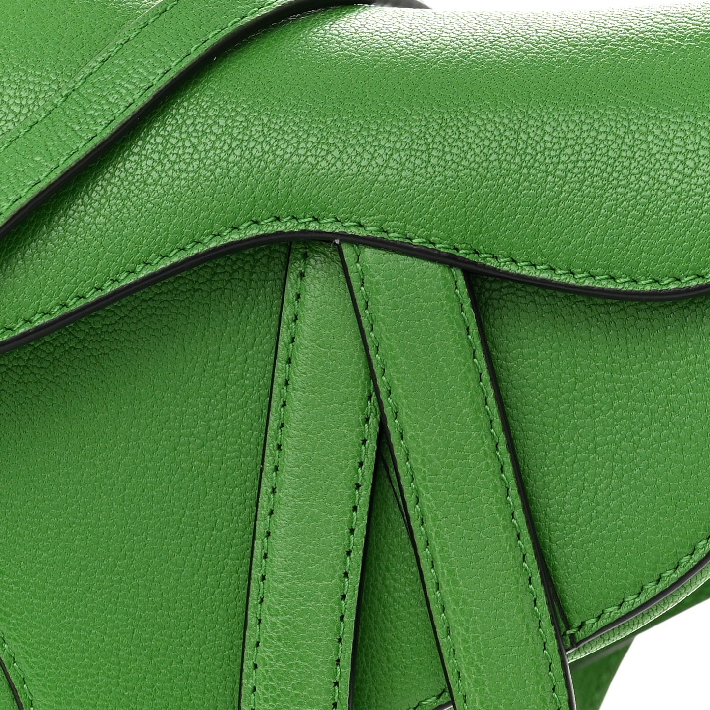 Goatskin Micro Saddle Bag Green