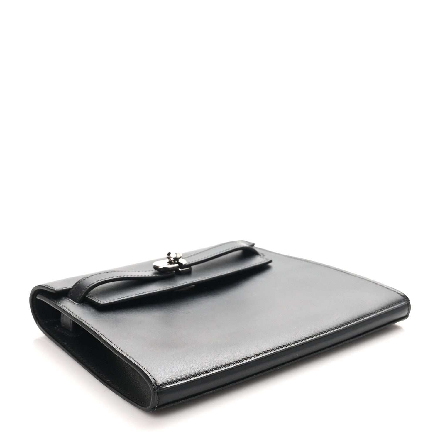 Hermes Box Kelly Crutch Clutch Black 4 of 8