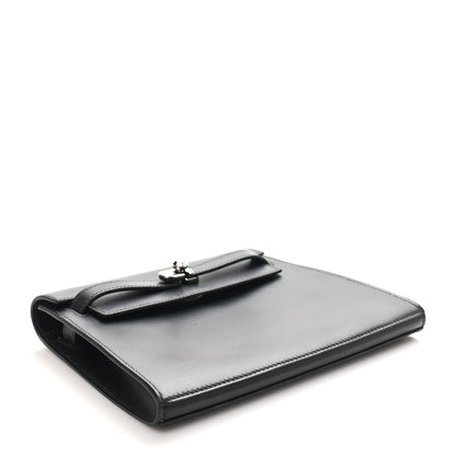 Hermes Box Kelly Crutch Clutch Black 4 of 8