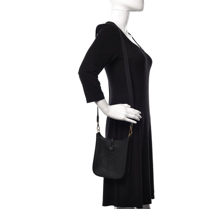 Hermes Taurillon Clemence Evelyne TPM Black 2 of 11