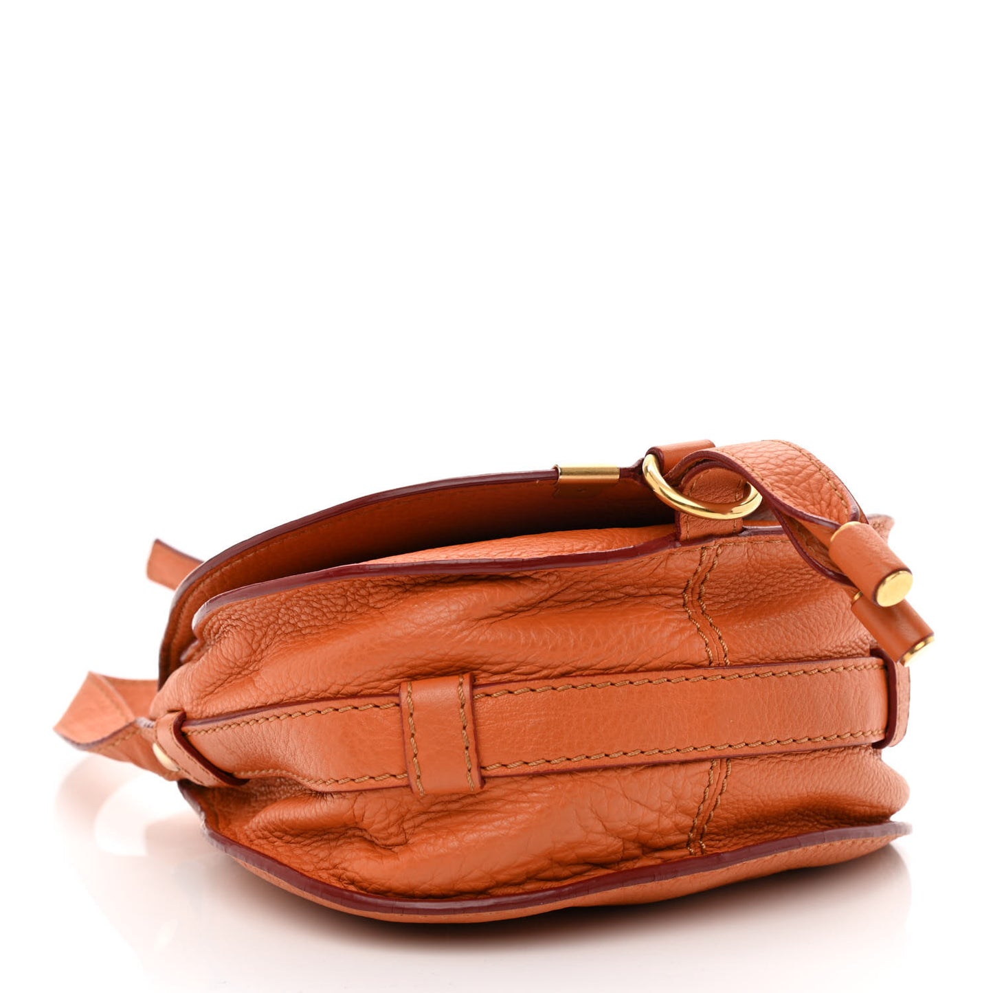 Calfskin Mini Marcie Round Crossbody Bag Orange
