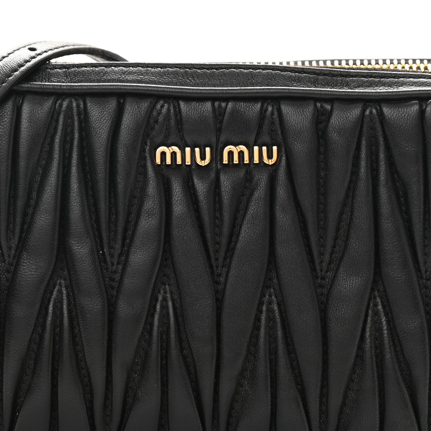 Nappa Matelasse Double Zip Pochette Clutch Black