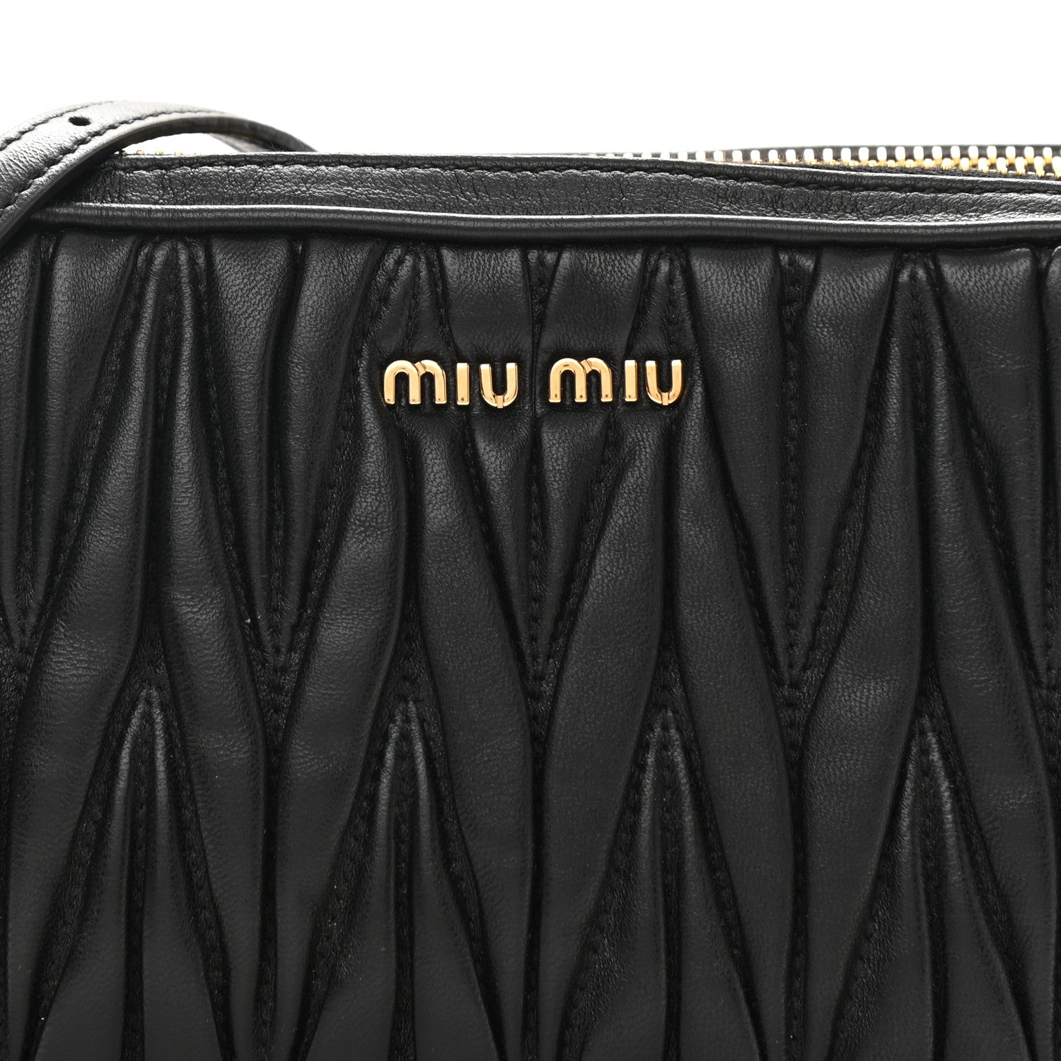 Miu Miu Nappa Matelasse Double Zip Pochette Clutch Black 8 of 10