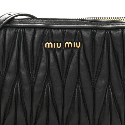 Miu Miu Nappa Matelasse Double Zip Pochette Clutch Black 8 of 10