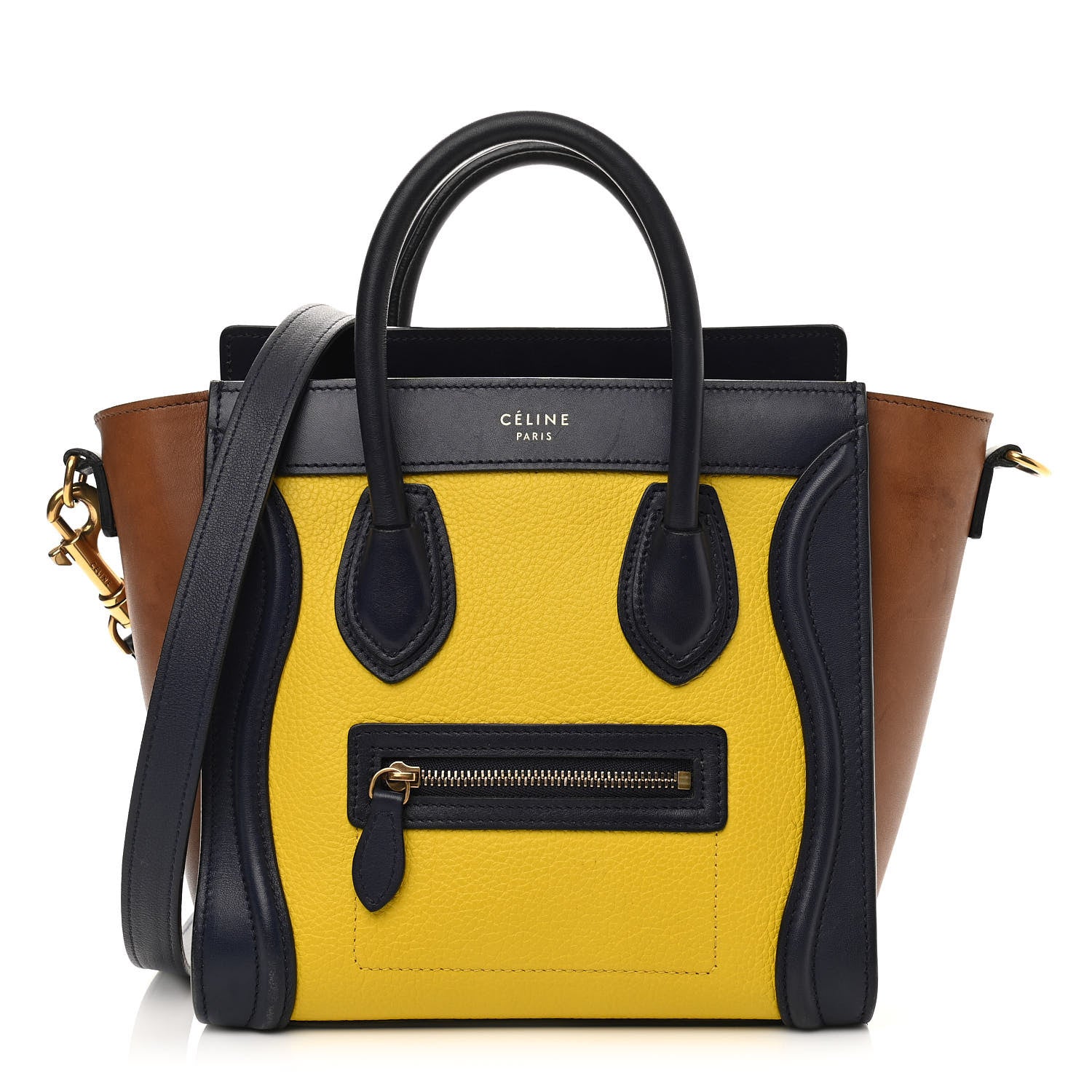 Celine Bullhide Calfskin Suede Tri-color Nano Luggage Multicolor 1 of 17