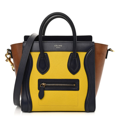 Celine Bullhide Calfskin Suede Tri-color Nano Luggage Multicolor 1 of 17