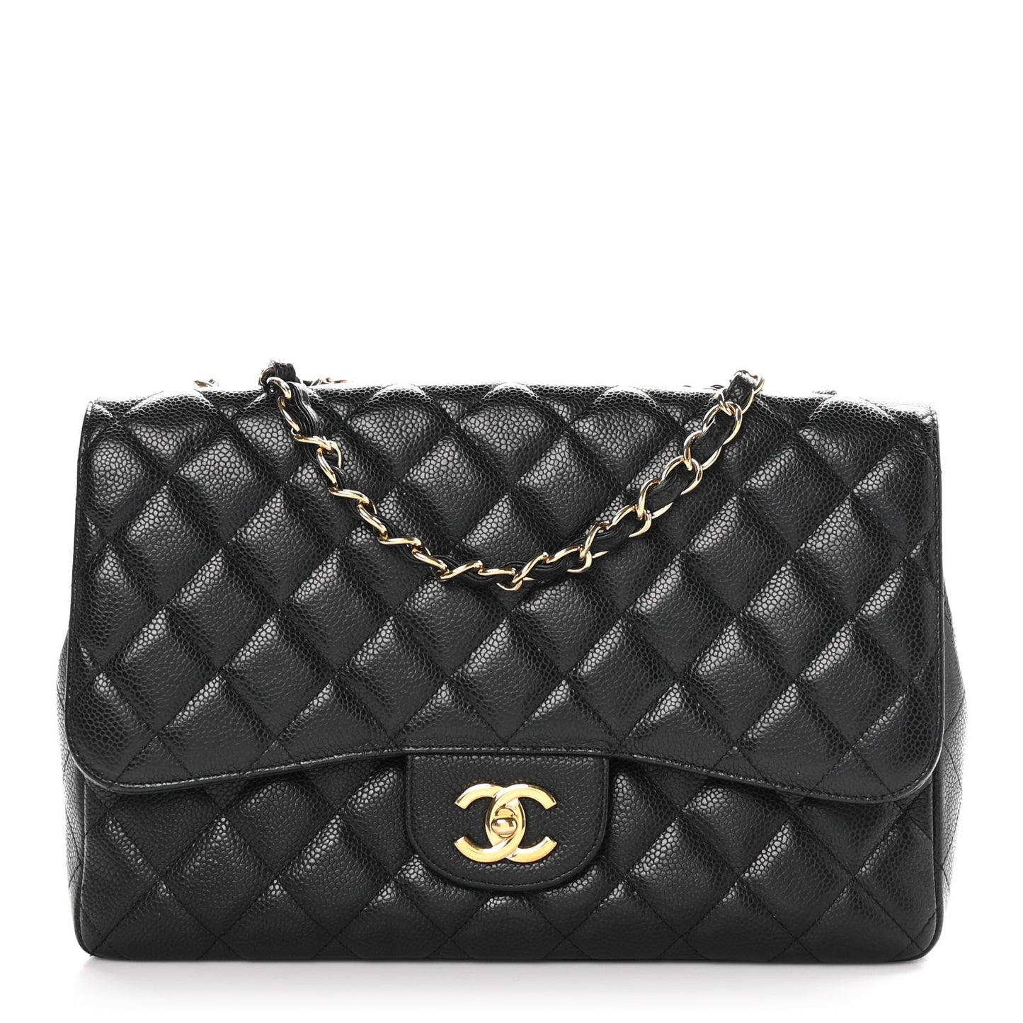 Caviar Quilted Jumbo Single Flap Black
