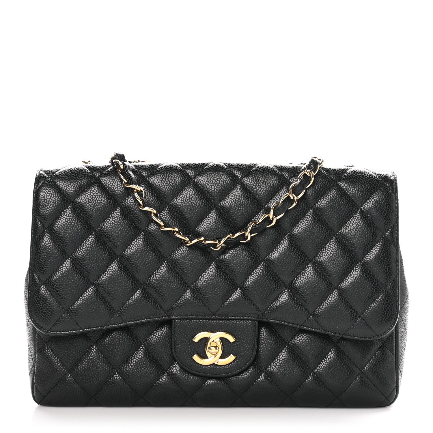 Chanel Caviar Quilted Jumbo Single Flap Black 1 of 10