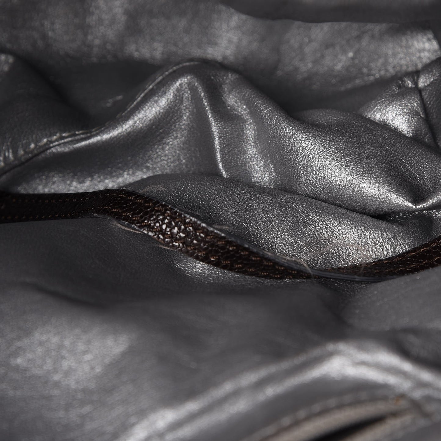 Glazed Caviar East West Modern Chain Tote Brown