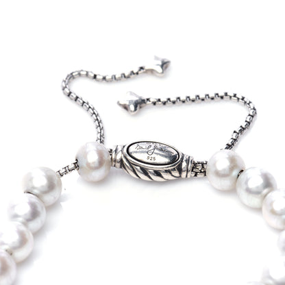 David Yurman Sterling Silver Pearl 8mm Spiritual Bead Bracelet 4 of 5