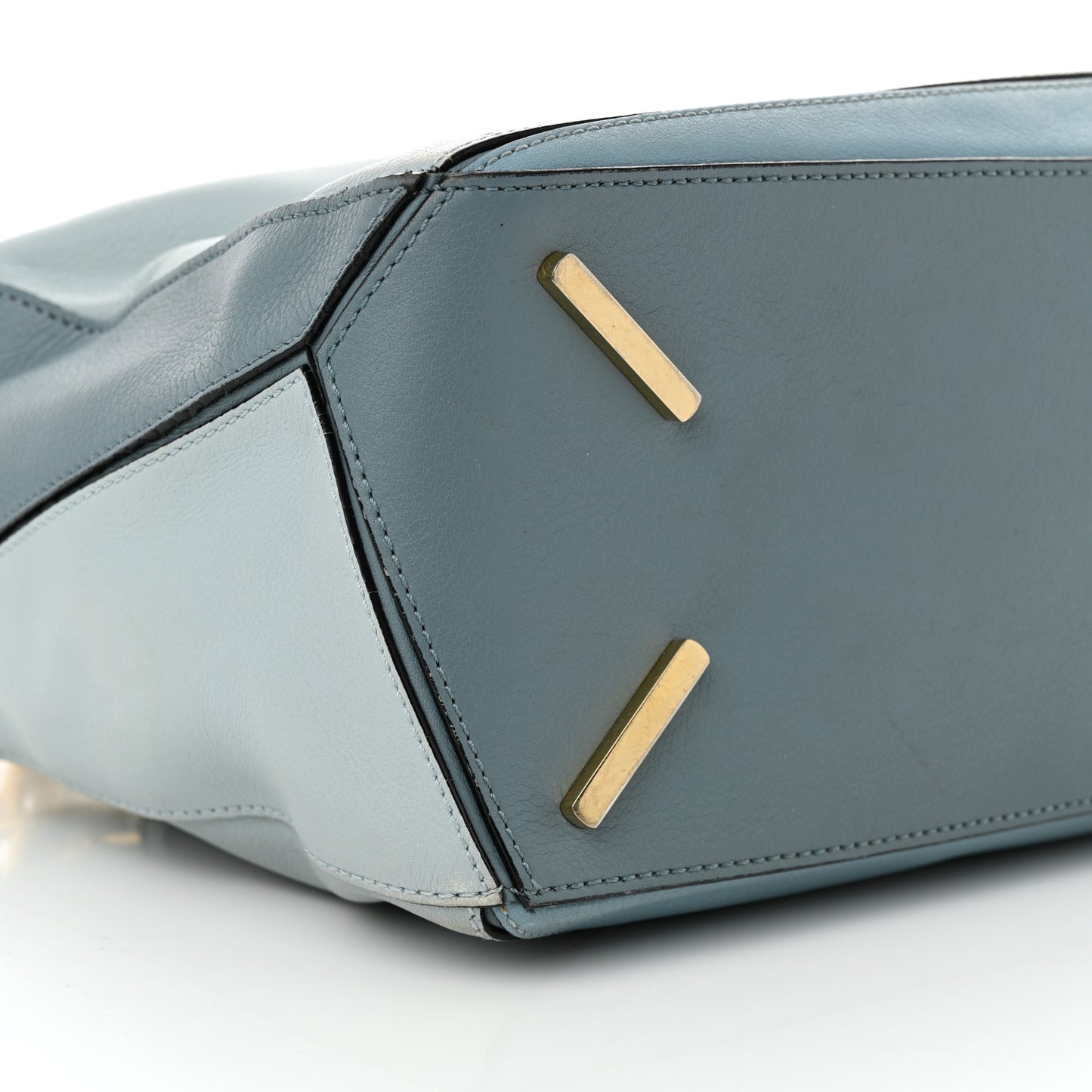 Calfskin Medium Puzzle Bag Aqua Light Blue Stone Blue