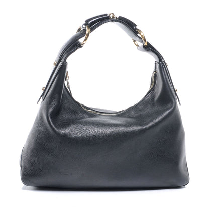 Gucci Leather Medium Horsebit Chain Hobo Black 3 of 7
