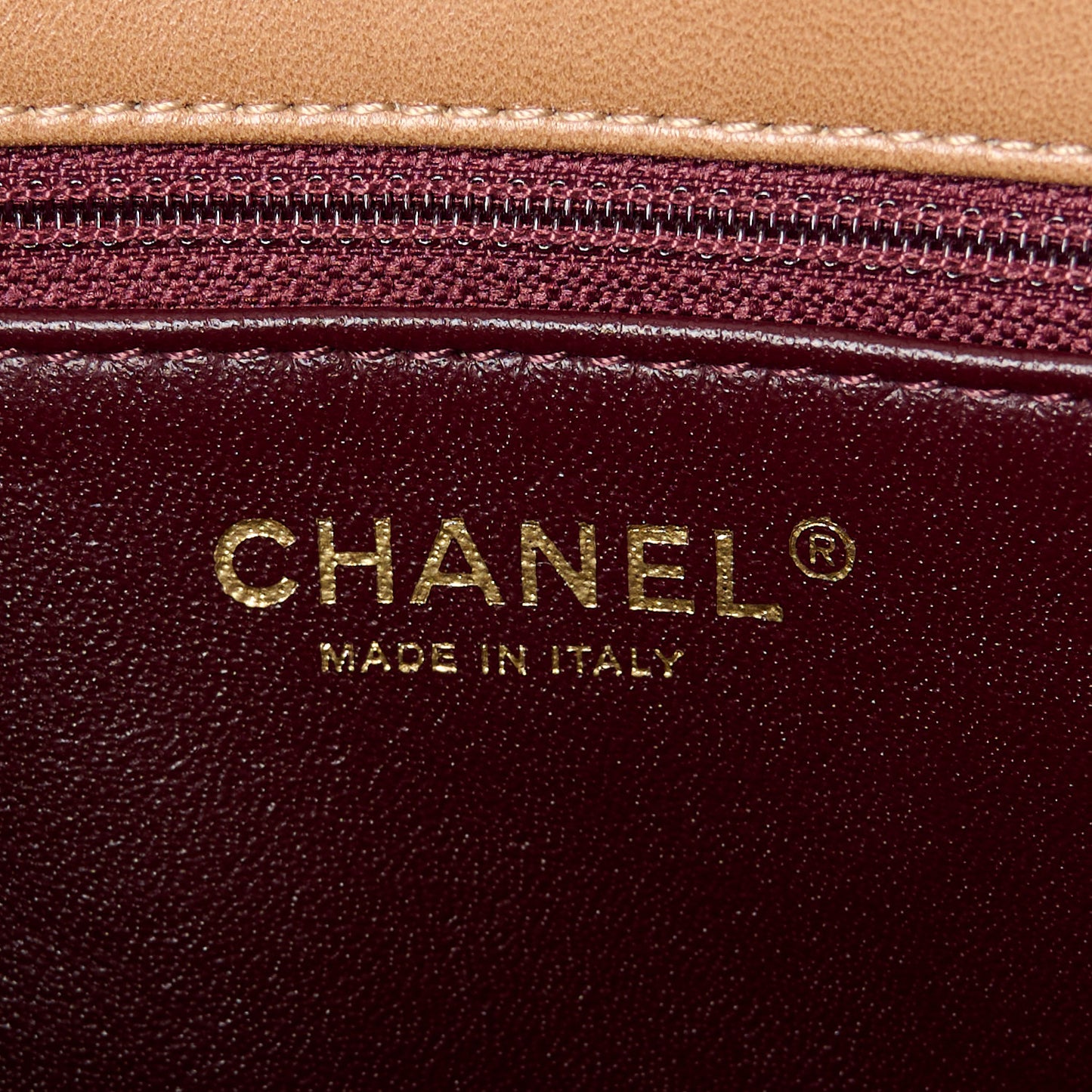 Lambskin Quilted Medium Single Flap Light Brown