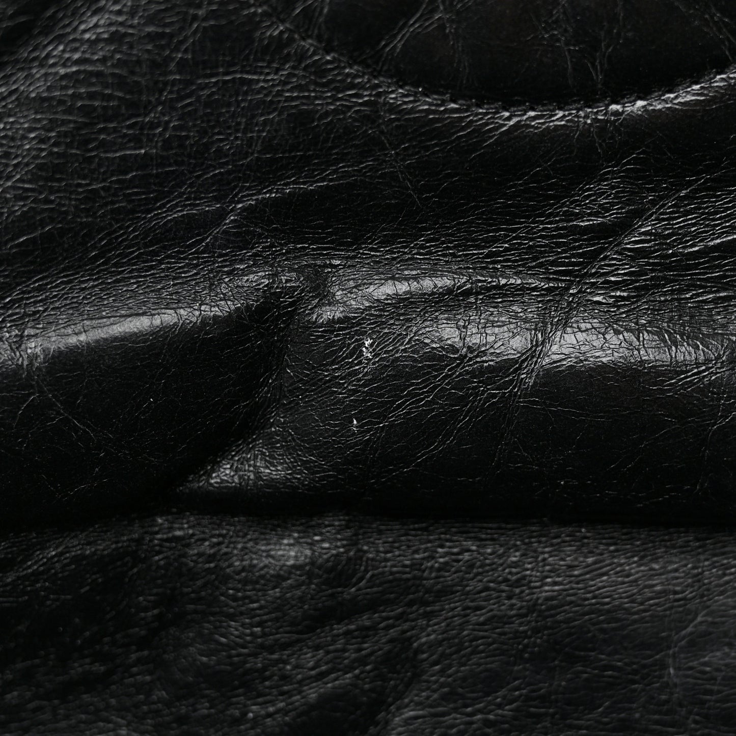 Glazed Calfskin Twisted Maxi Flap Black