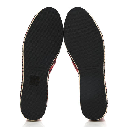 Bottega Veneta Satin Micro Square Grid Espadrille 36 Red Multicolor 5 of 7