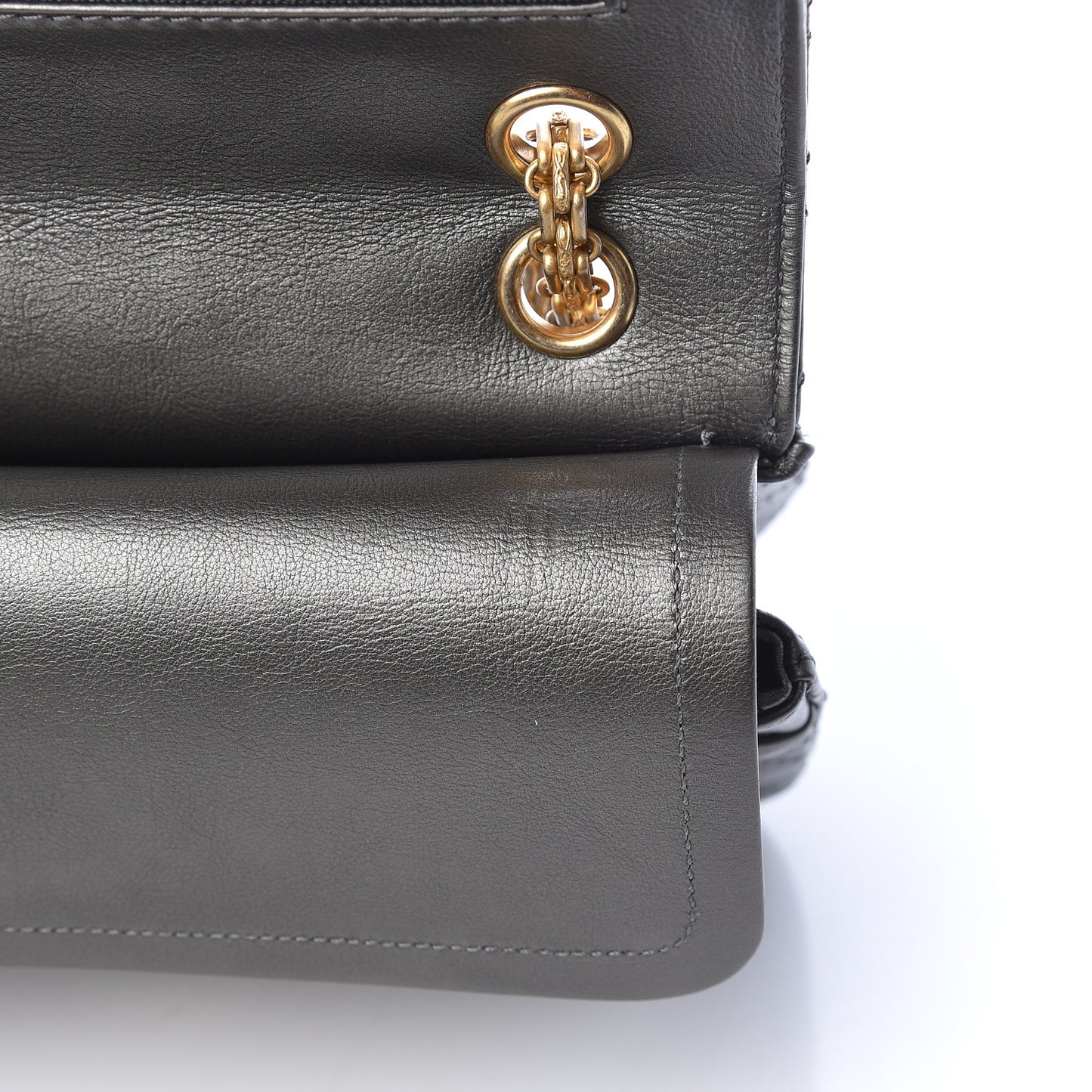 Metallic Calfskin Quilted 2.55 Reissue 225 Flap Charcoal
