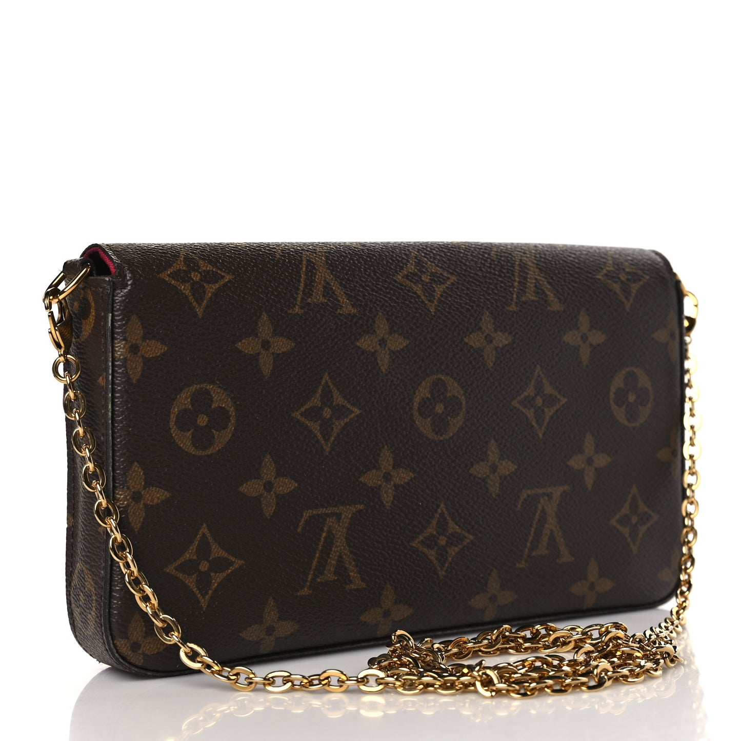 Monogram Pochette Felicie Chain Wallet Fuchsia