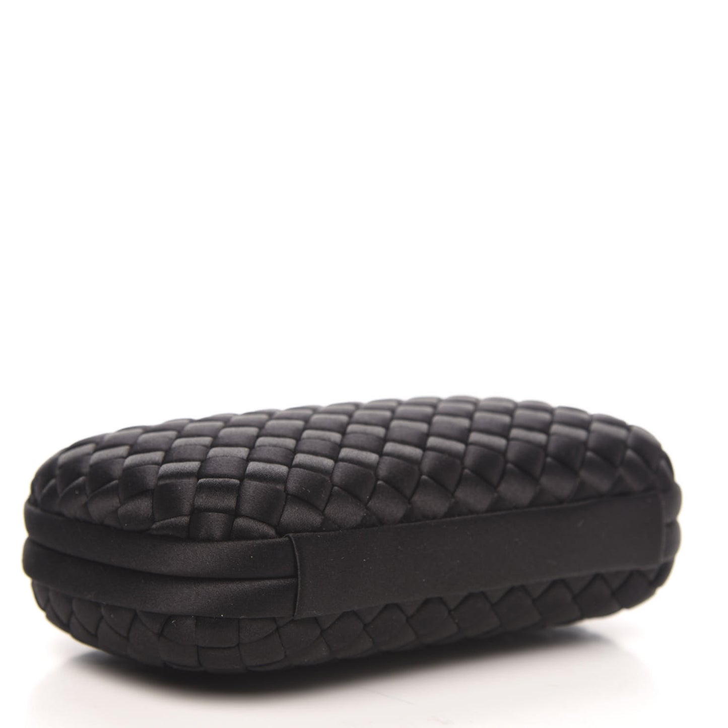 Satin Intreccio Impero Knot Clutch Black