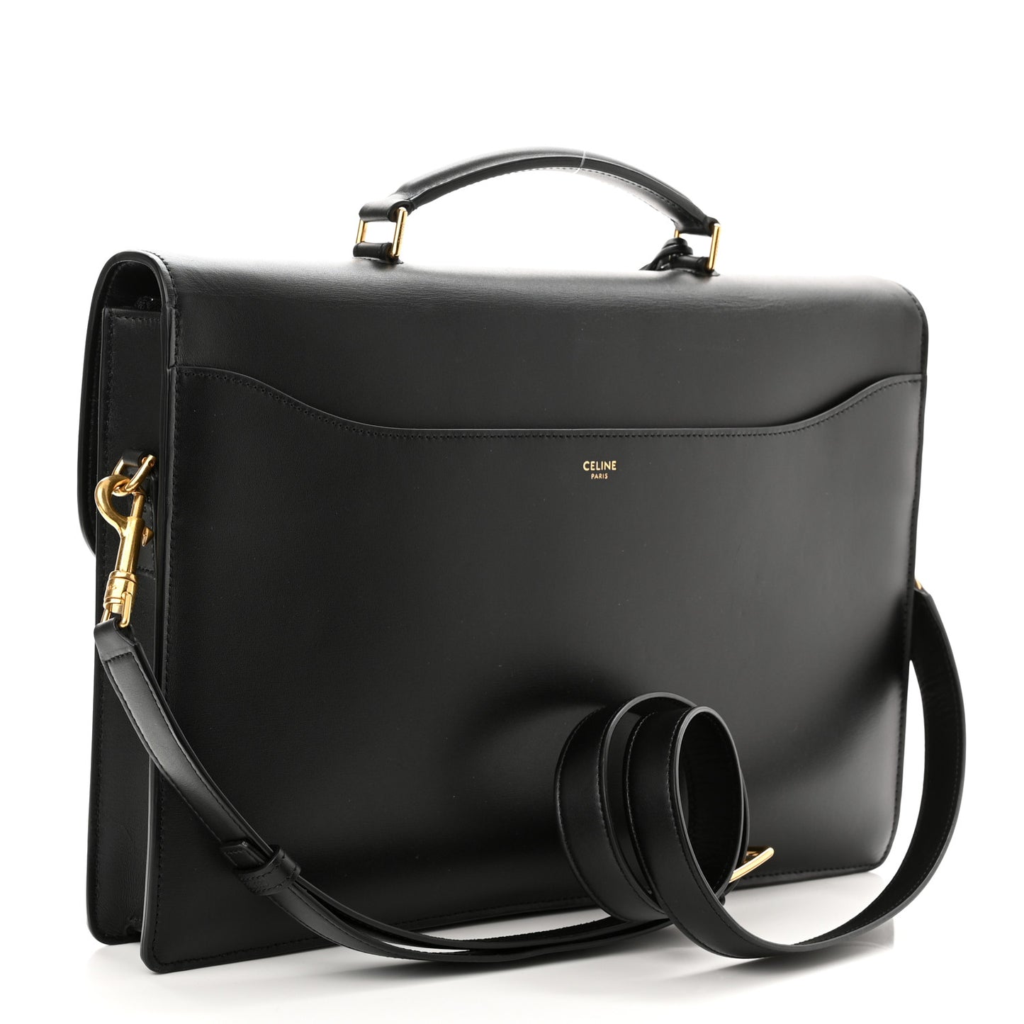 Calfskin Cartable Pony Hair Small Briefcase Black