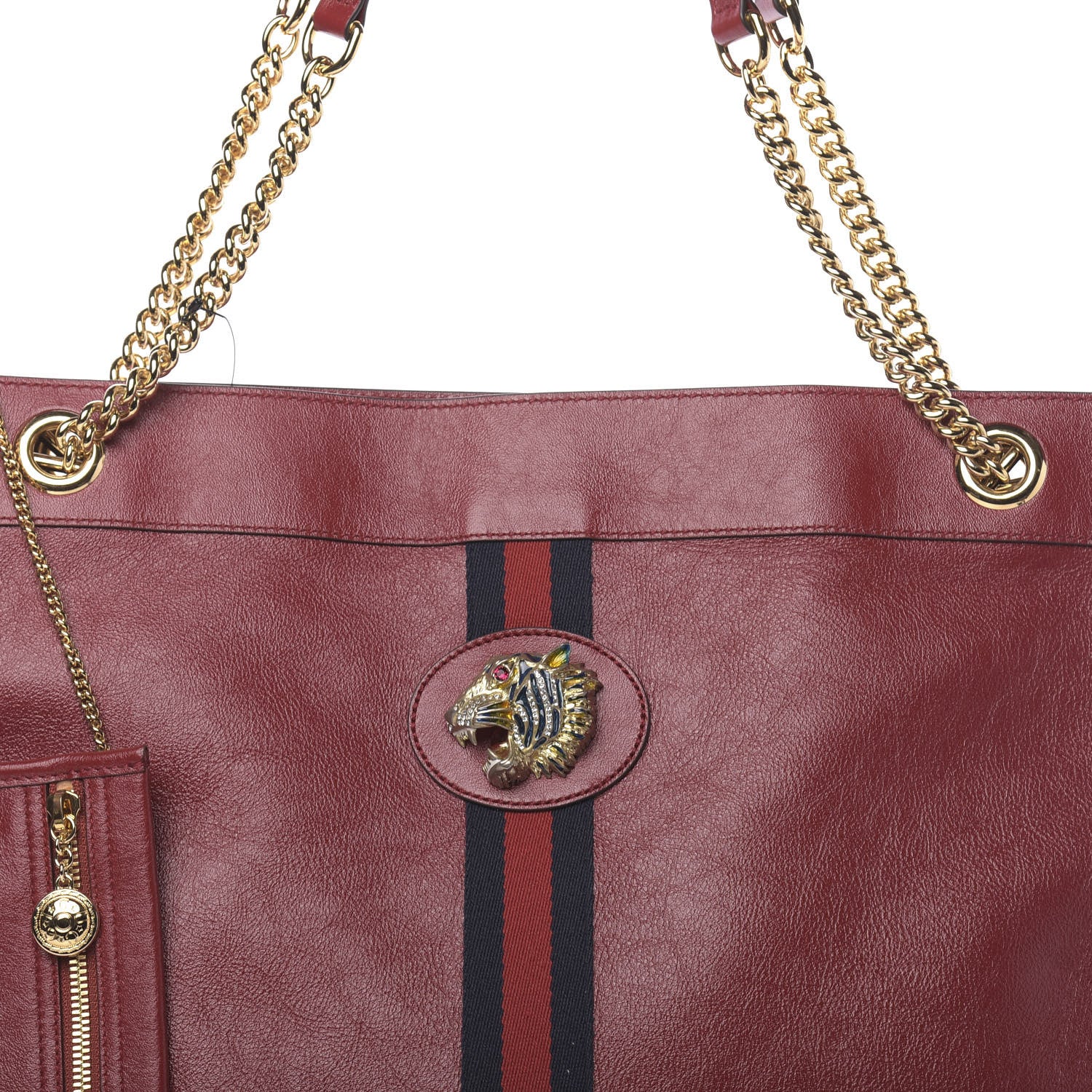 Gucci Calfskin Large Rajah Chain Tote Romantic Cherry 10 of 10