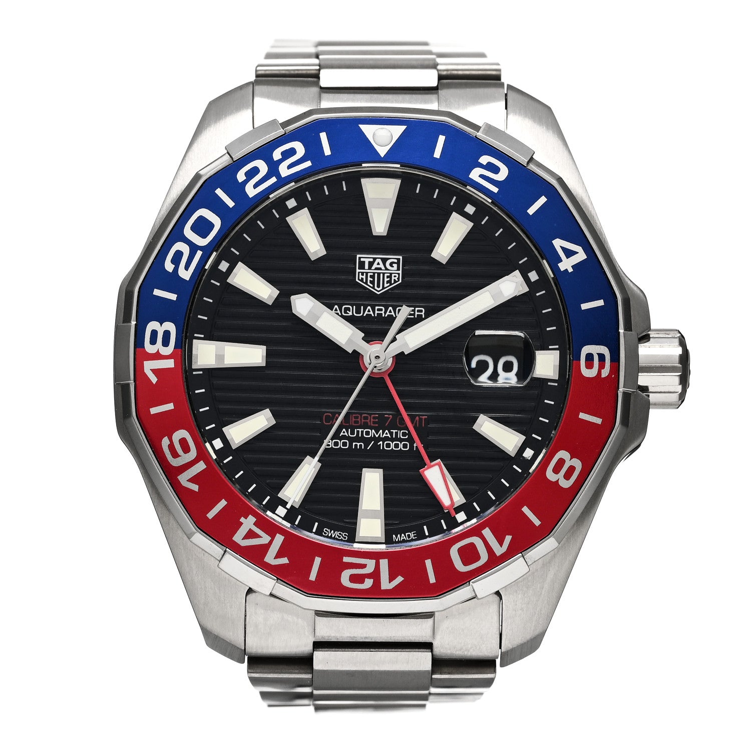 Tag Heuer Stainless Steel 43mm Aquaracer 300M Automatic Watch Black WAY201F 1 of 5