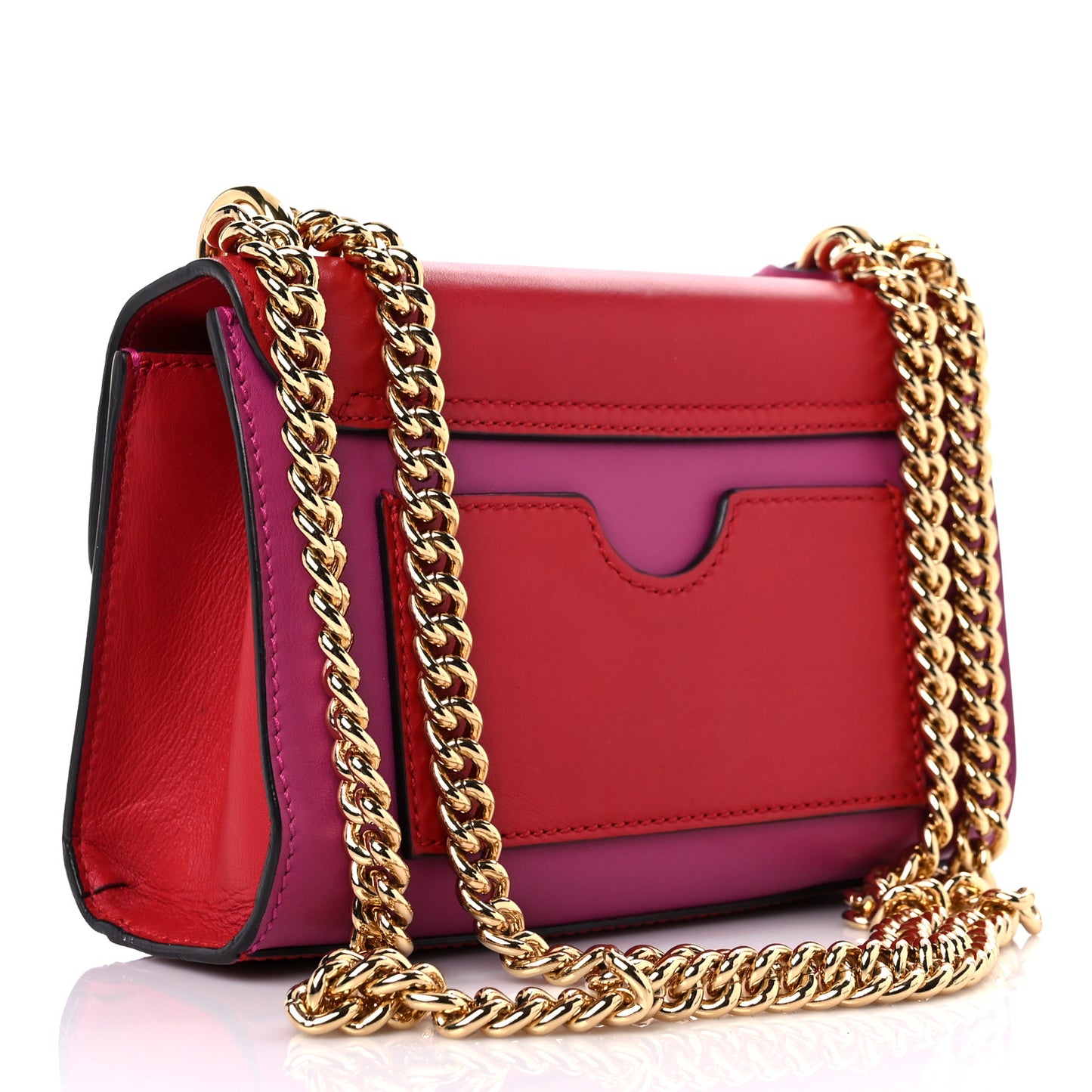 Calfskin Small Padlock Shoulder Bag New Rosette Hibiscus Red