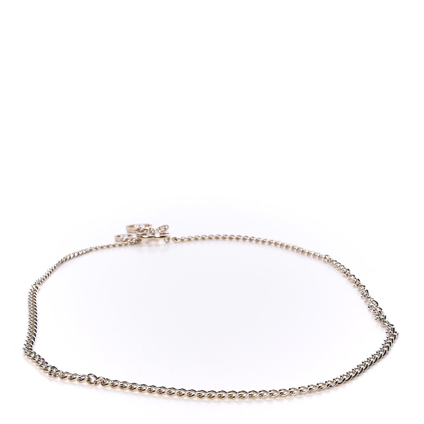 Enamel CC Chain Logo Belt Gold Black