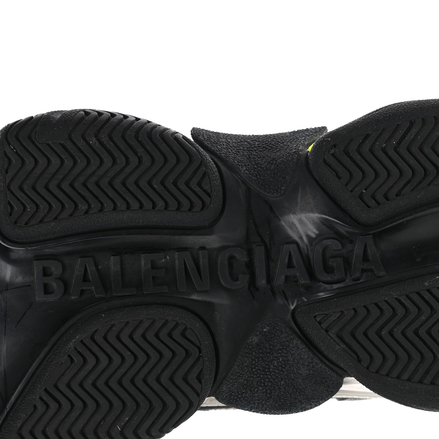 Balenciaga Fabric Mesh Womens Triple S Sneakers 35 Grey Black Jaune Fluo 6 of 11
