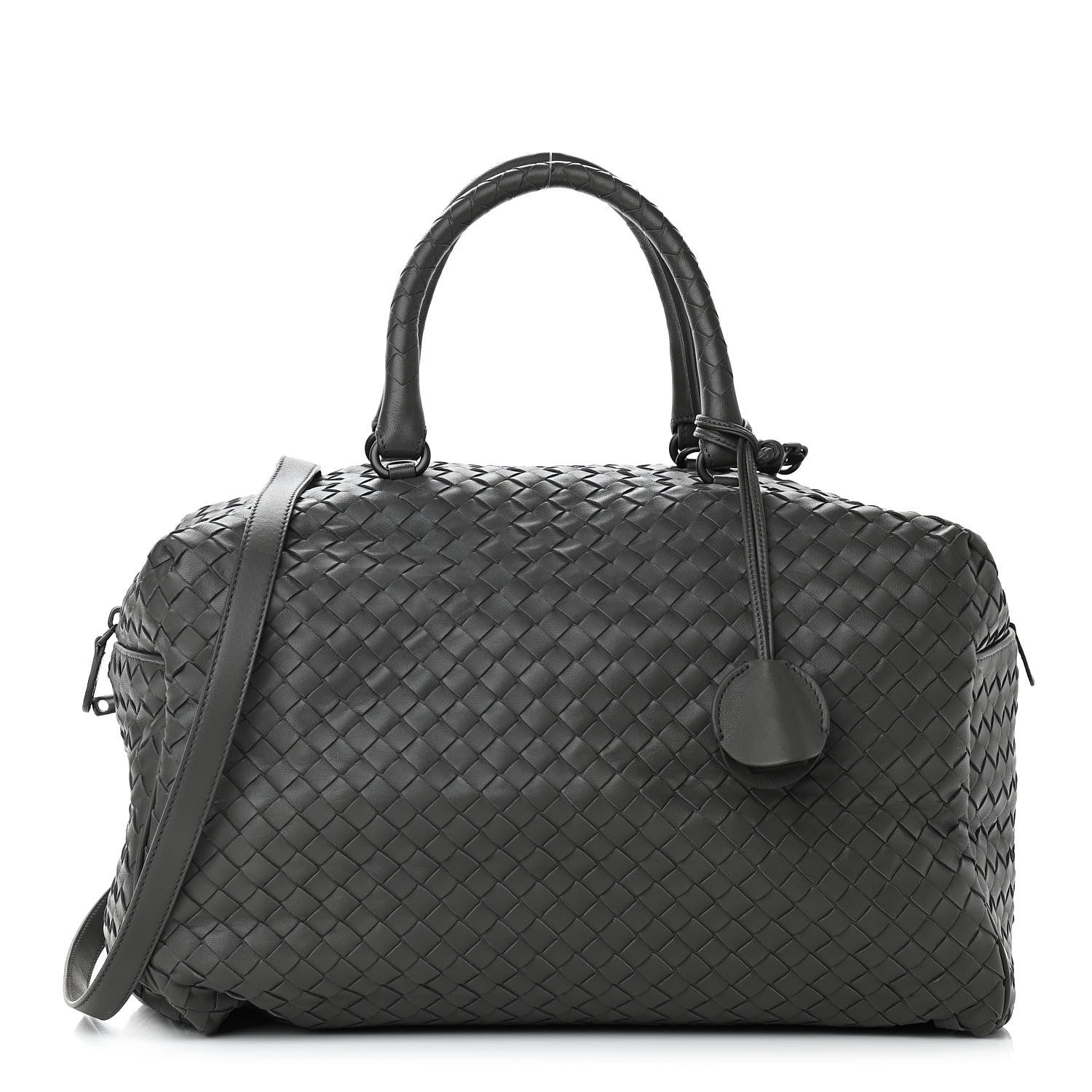 Bottega Veneta Nappa Intrecciato Boston Grey 1 of 9
