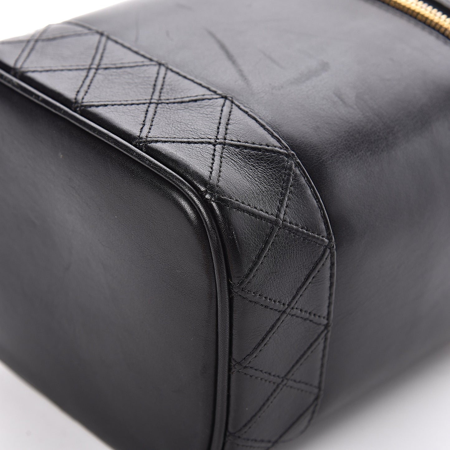 Lambskin Vanity Cosmetic Case Black