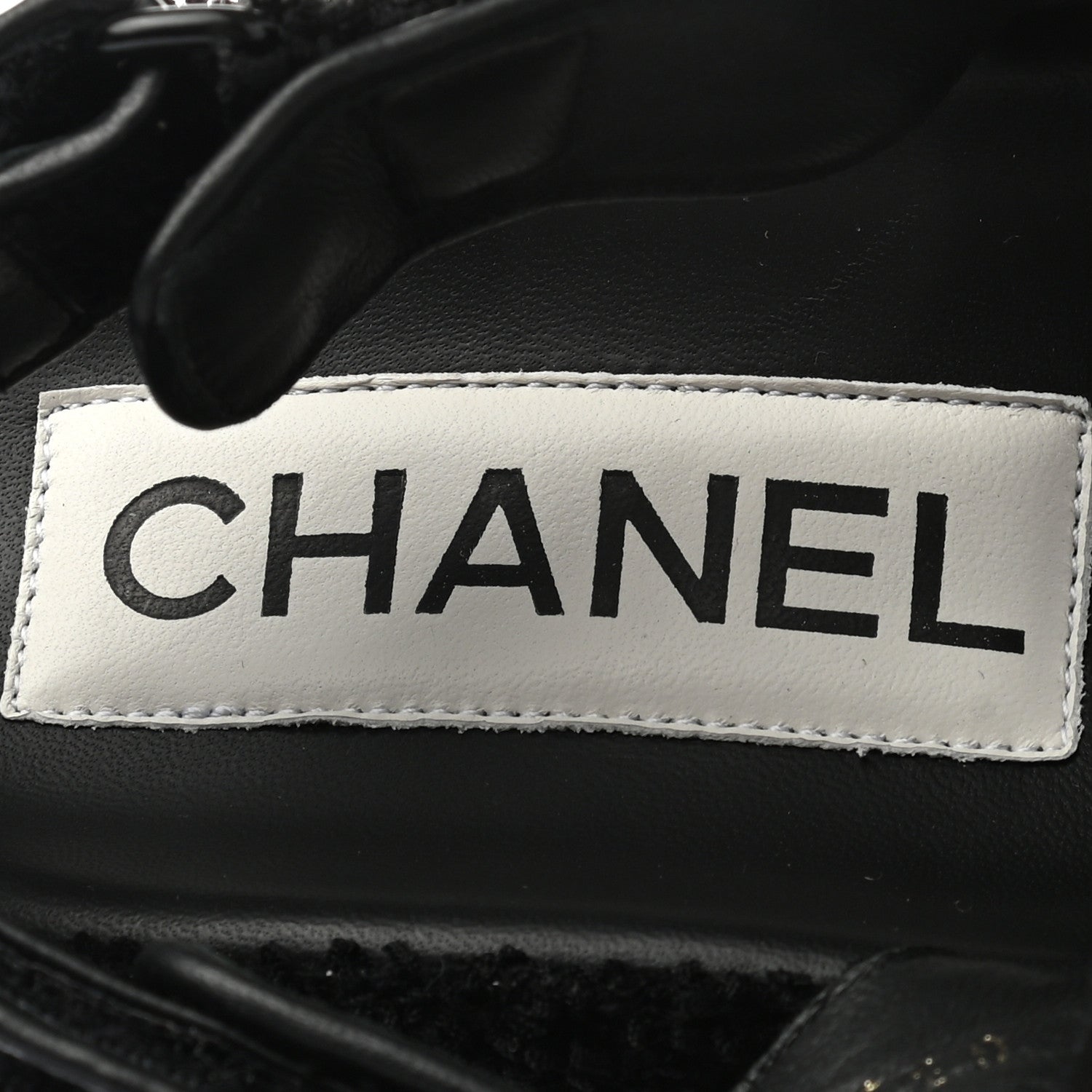 Chanel Tweed Velcro Dad Sandals 39 Black 7 of 8