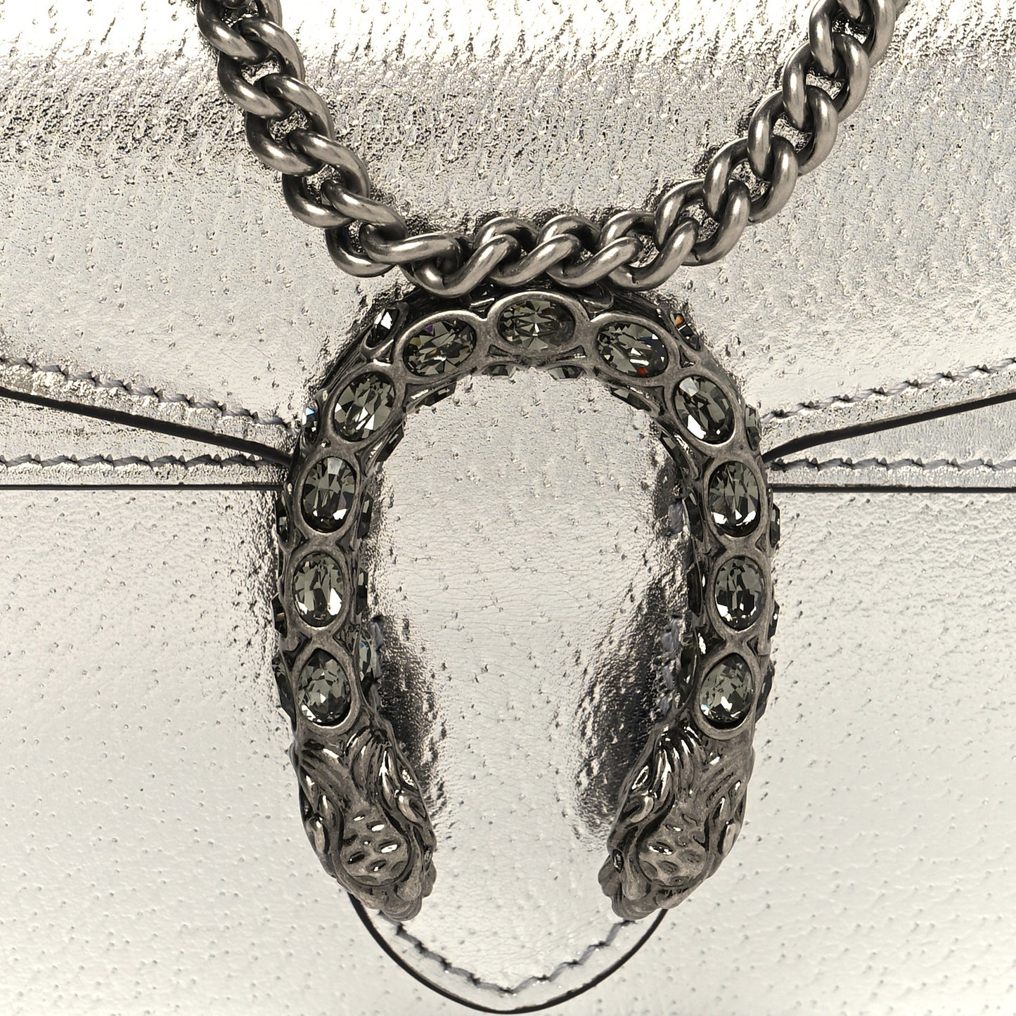 Metallic Calfskin Super Mini Dionysus Shoulder Bag Silver