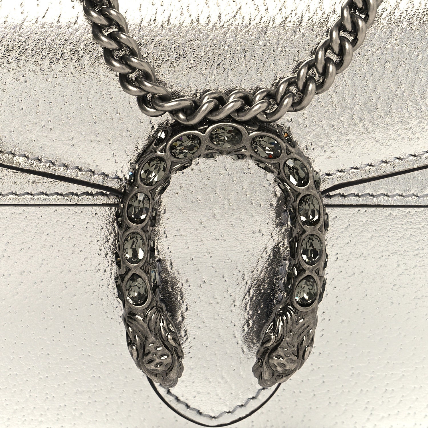 Gucci Metallic Calfskin Super Mini Dionysus Shoulder Bag Silver 7 of 10