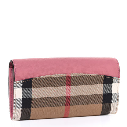 Burberry Calfskin Horseferry Check Porter Continental Wallet Mauve Pink 3 of 8