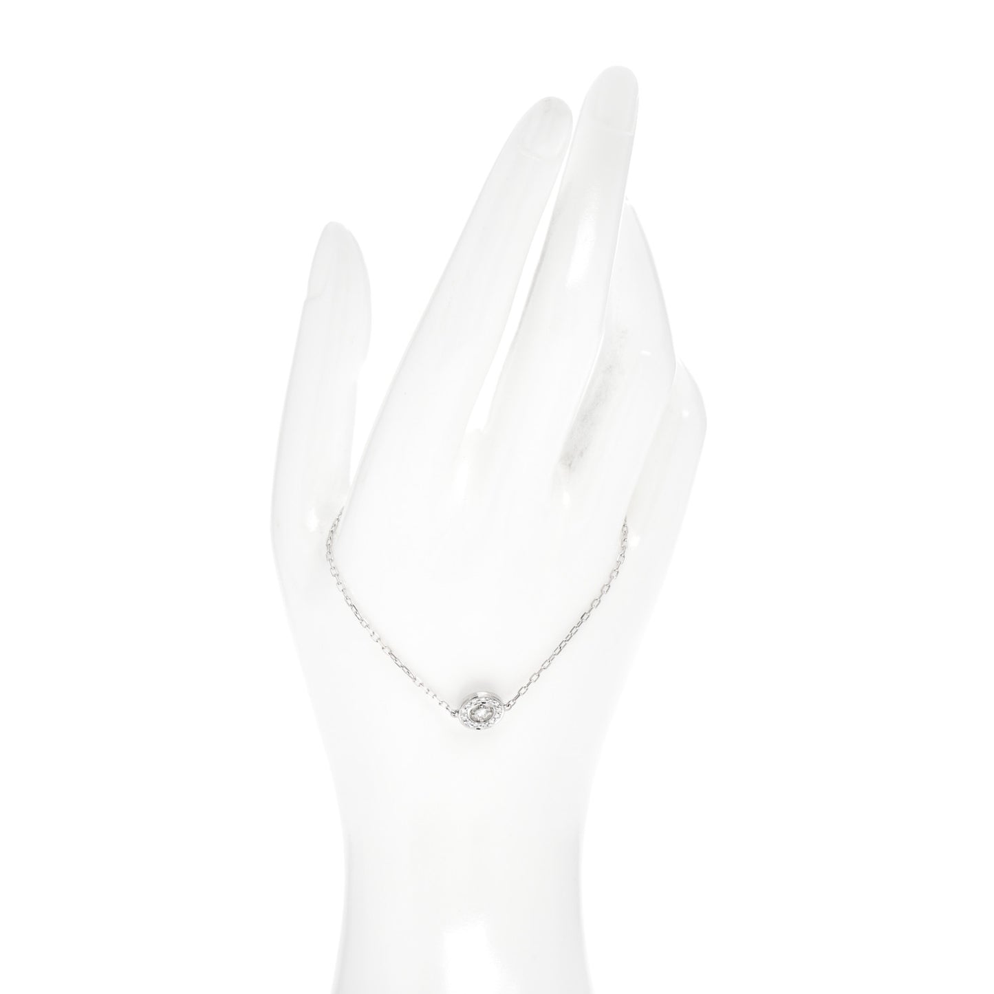 18K White Gold Diamond Ava Round Bracelet