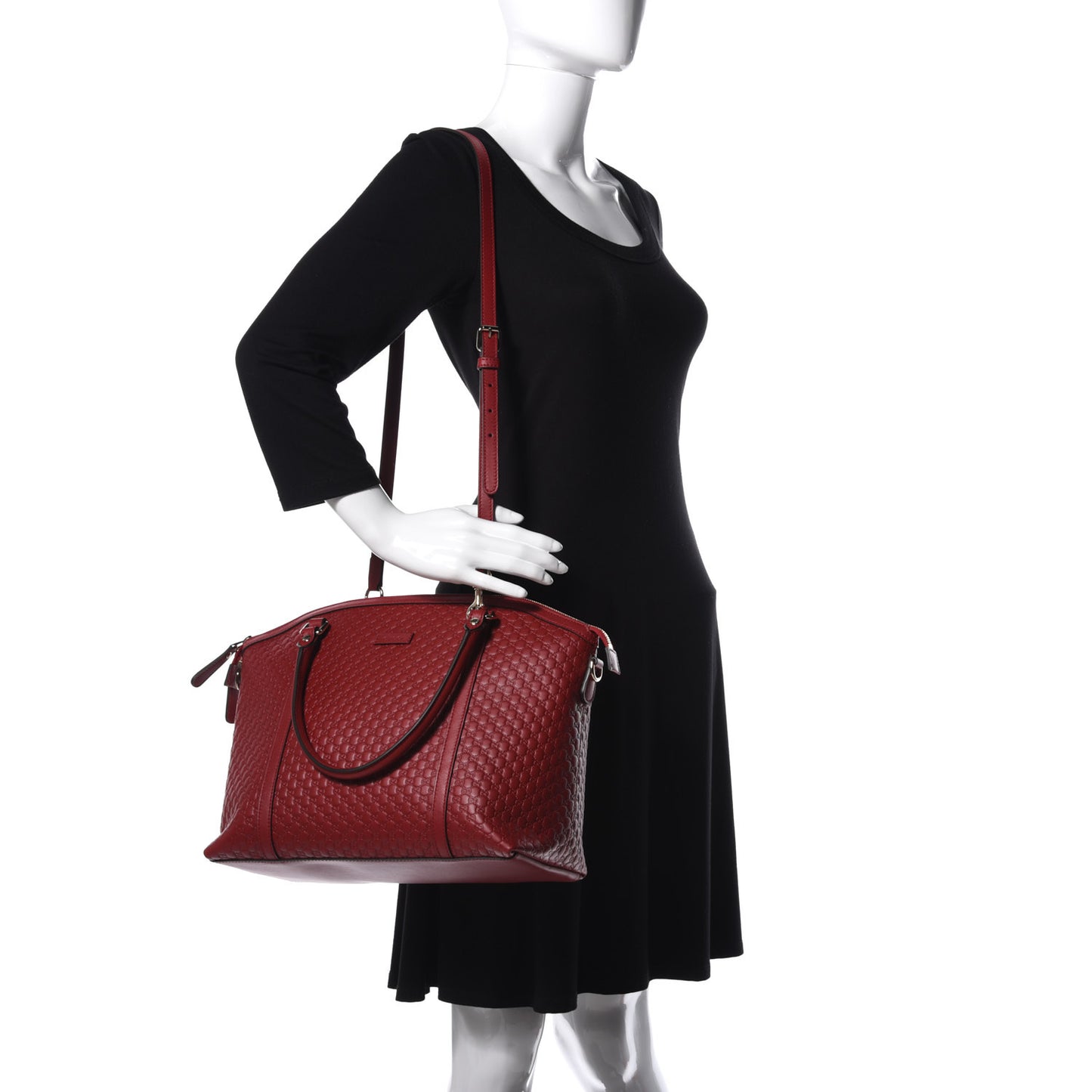 Soft Microguccissima Dome Satchel Red