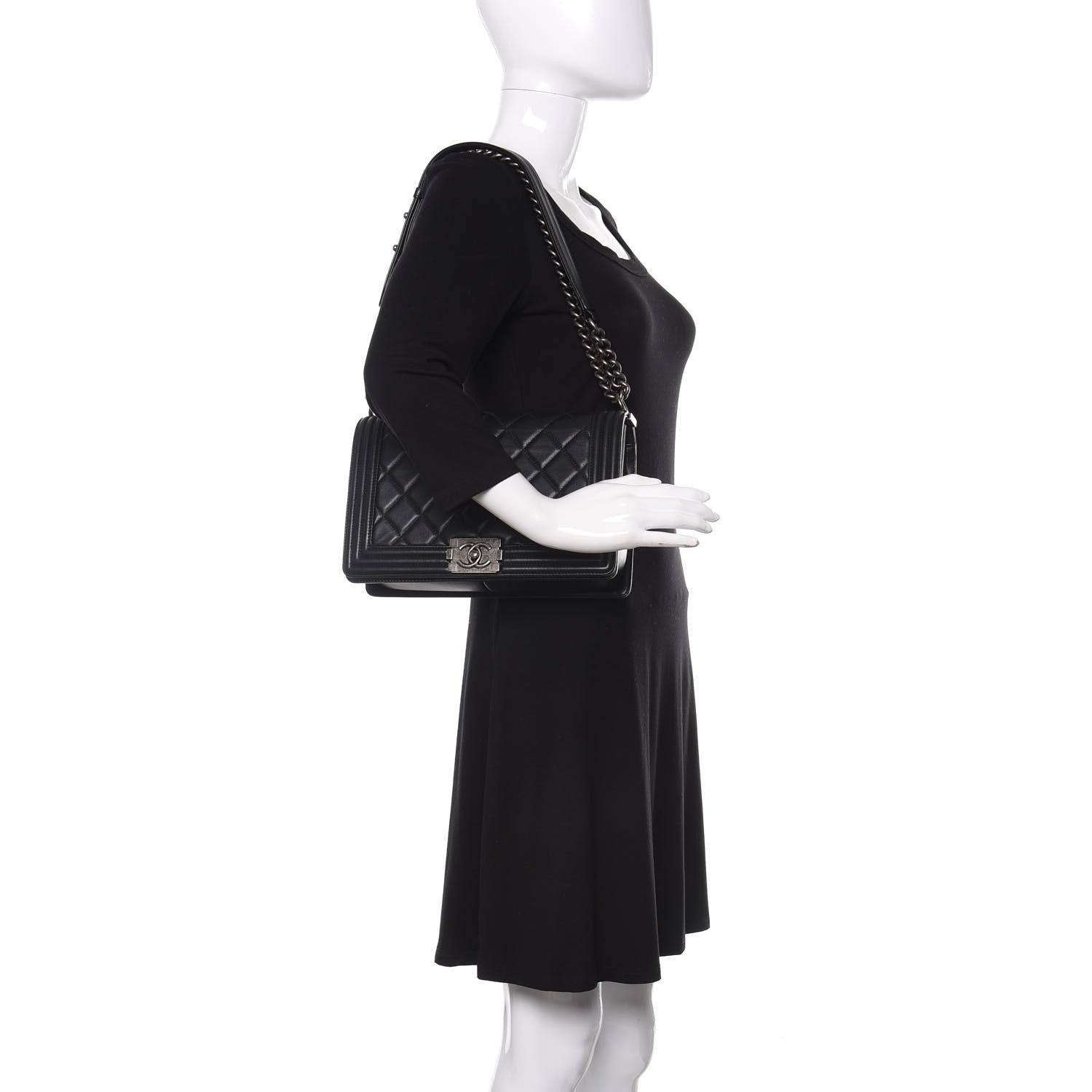 Chanel Lambskin Quilted New Medium Boy Flap Black 3 of 12