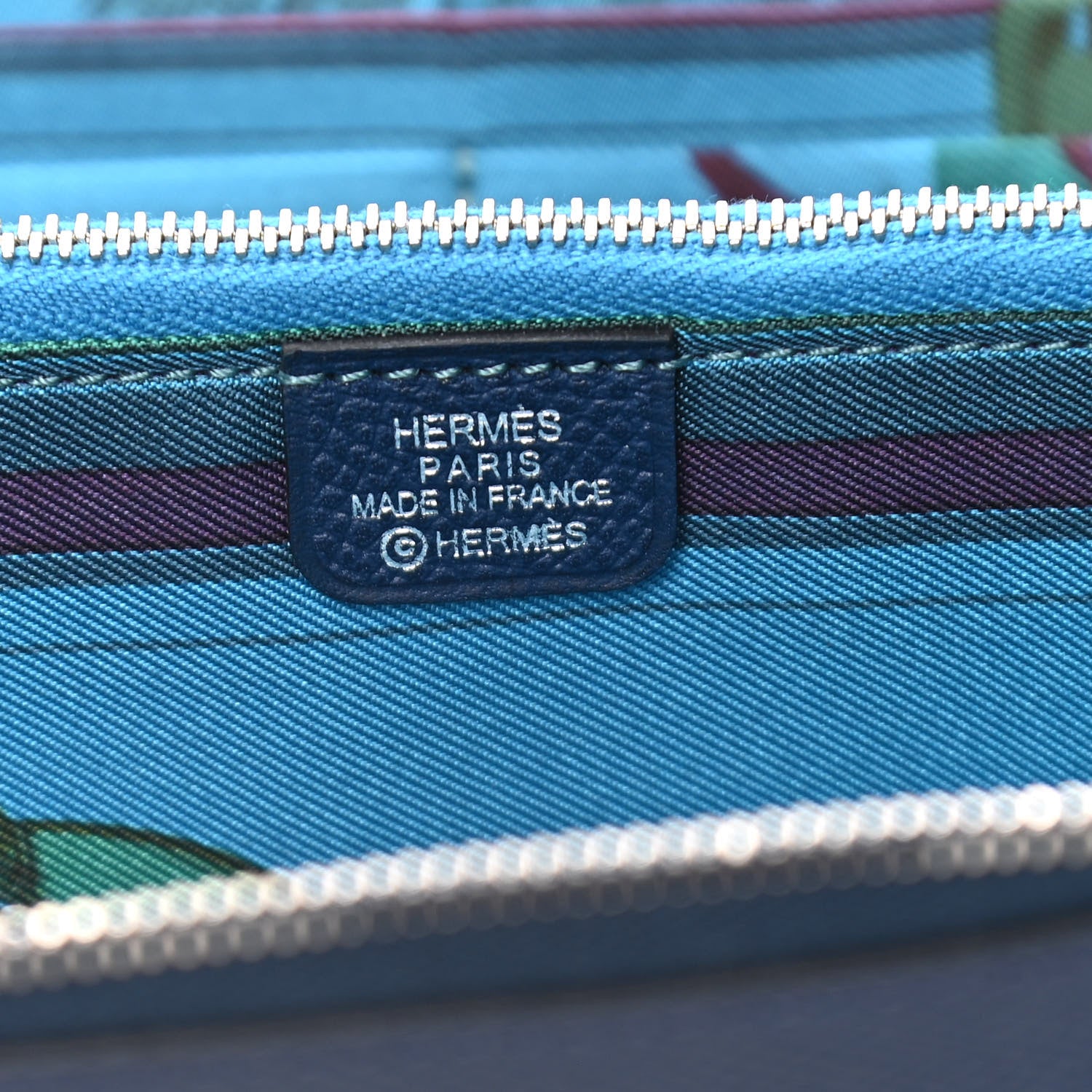 Hermes Epsom Silk'In Wallet Bleu Saphir 6 of 10