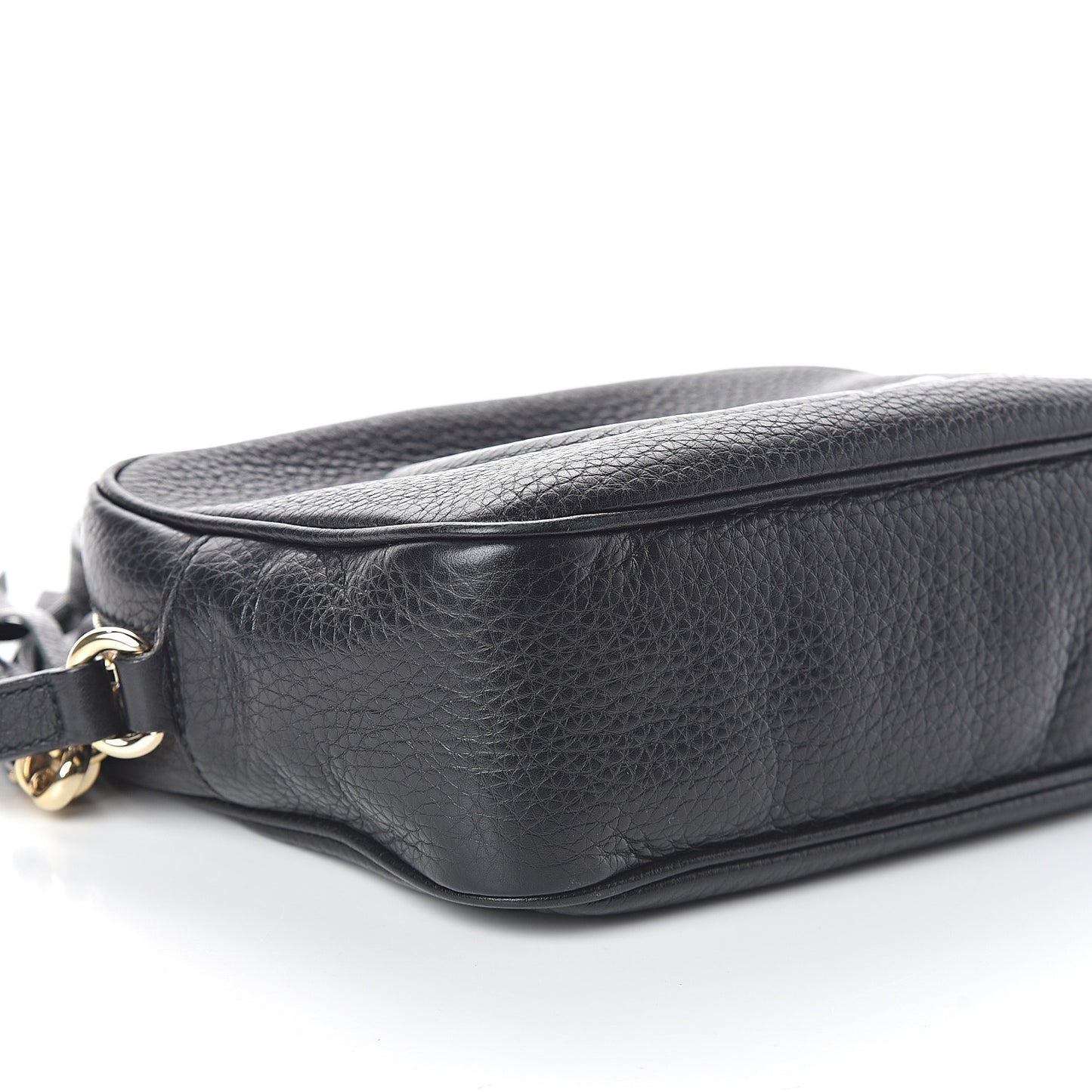 Pebbled Calfskin Small Soho Disco Bag Black