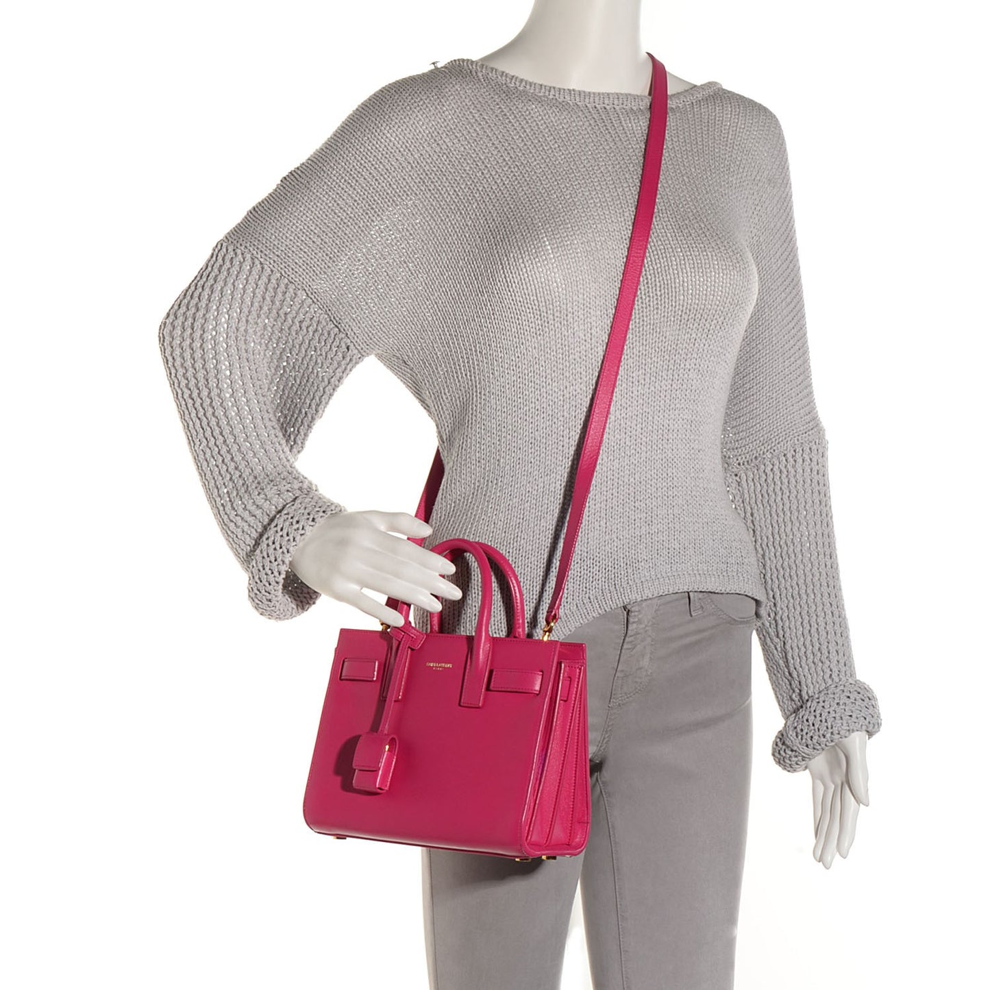 Calfskin Nano Sac De Jour Lipstick Fuchsia