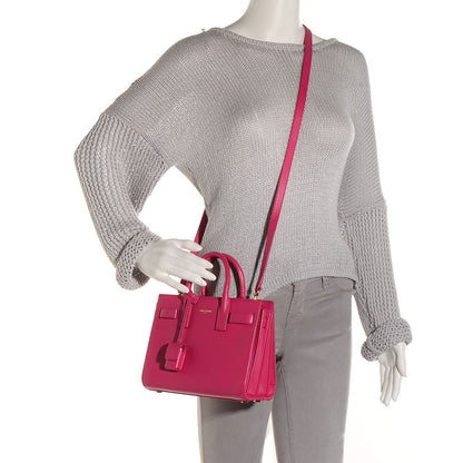 Saint Laurent Calfskin Nano Sac De Jour Lipstick Fuchsia 2 of 7