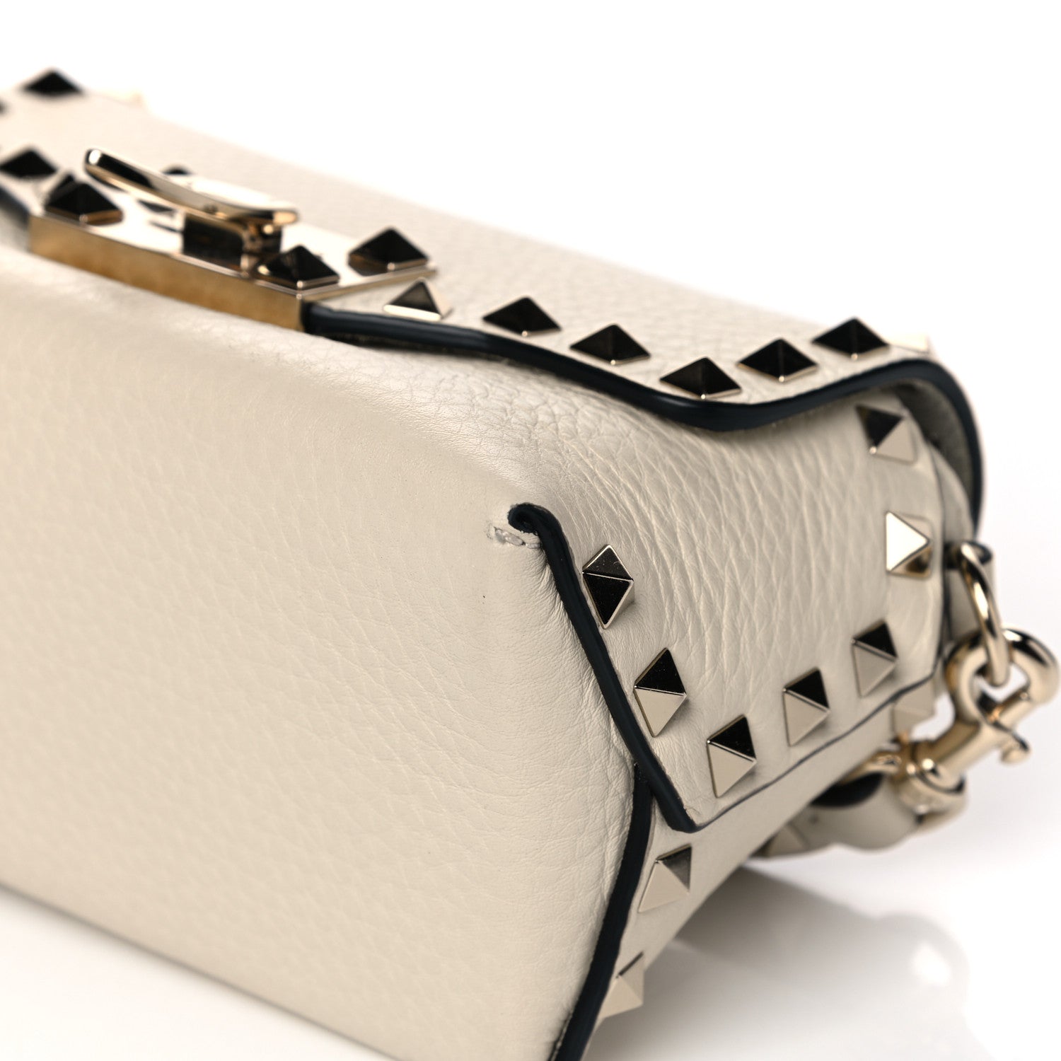 Valentino Garavani Pebbled Calfskin Mini Rockstud Crossbody Bag White 10 of 13