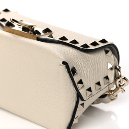 Valentino Garavani Pebbled Calfskin Mini Rockstud Crossbody Bag White 10 of 13