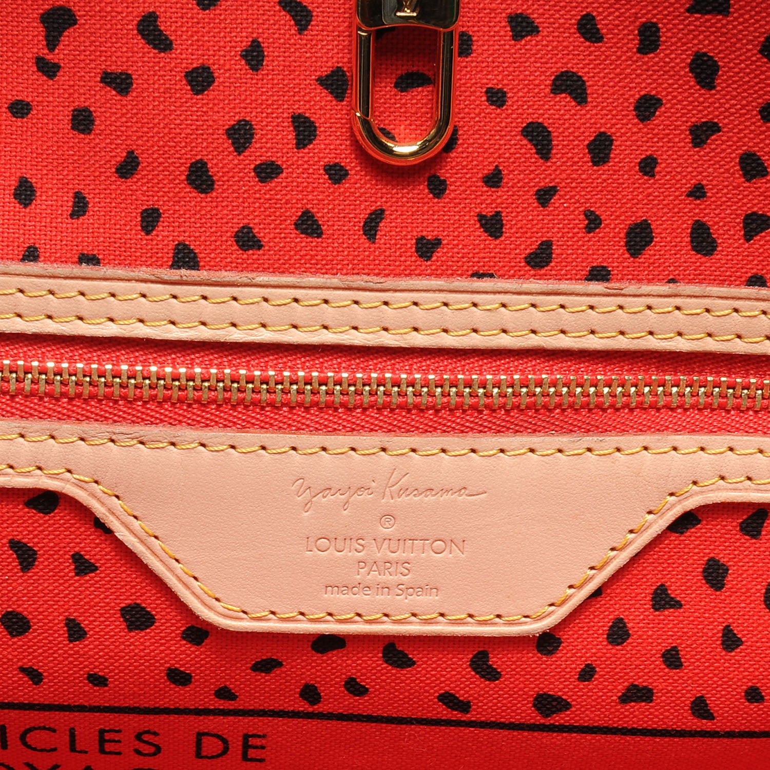 Louis Vuitton Monogram Kusama Waves Neverfull MM Red 6 of 7