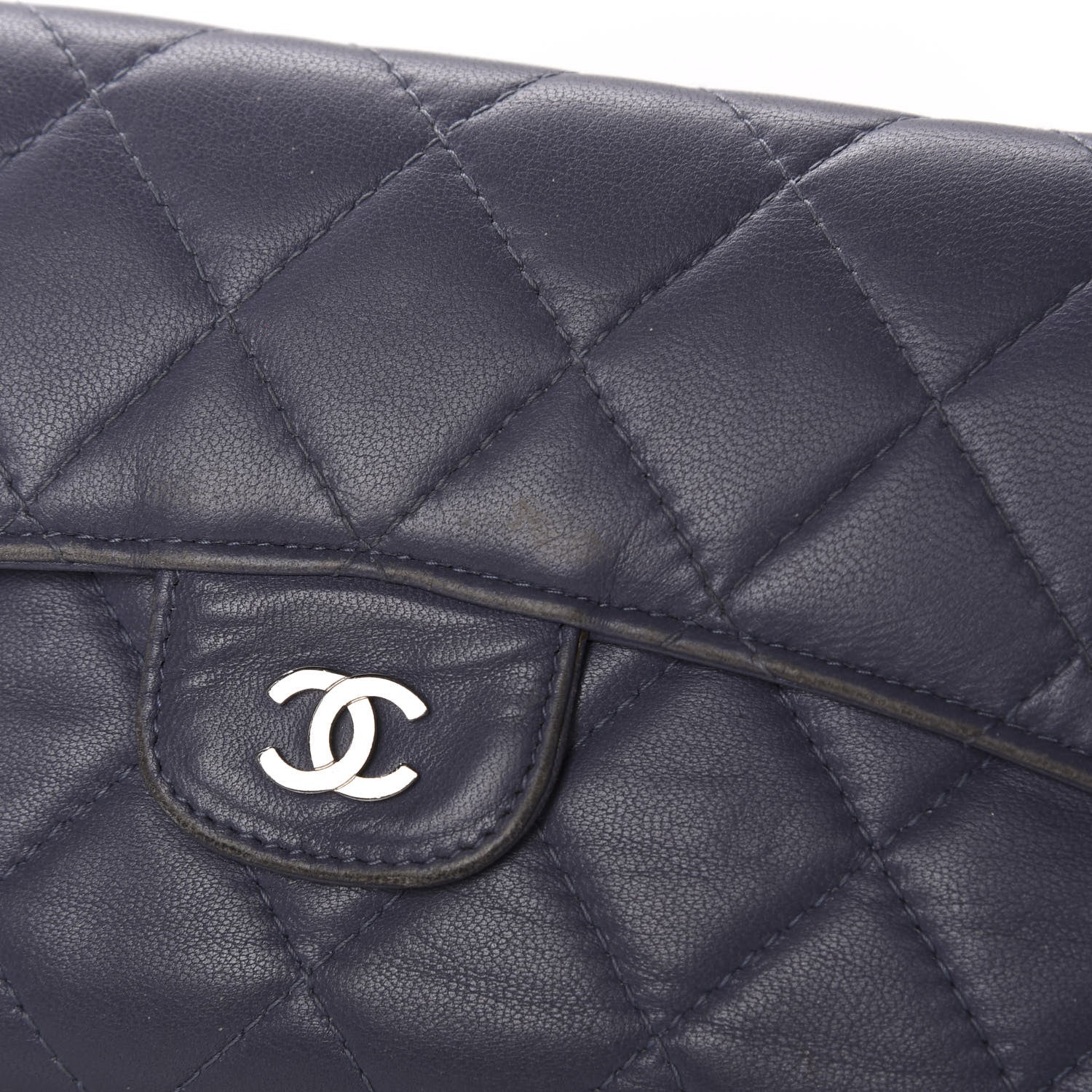 Chanel Lambskin Quilted Large Flap Wallet Purple 10 of 15