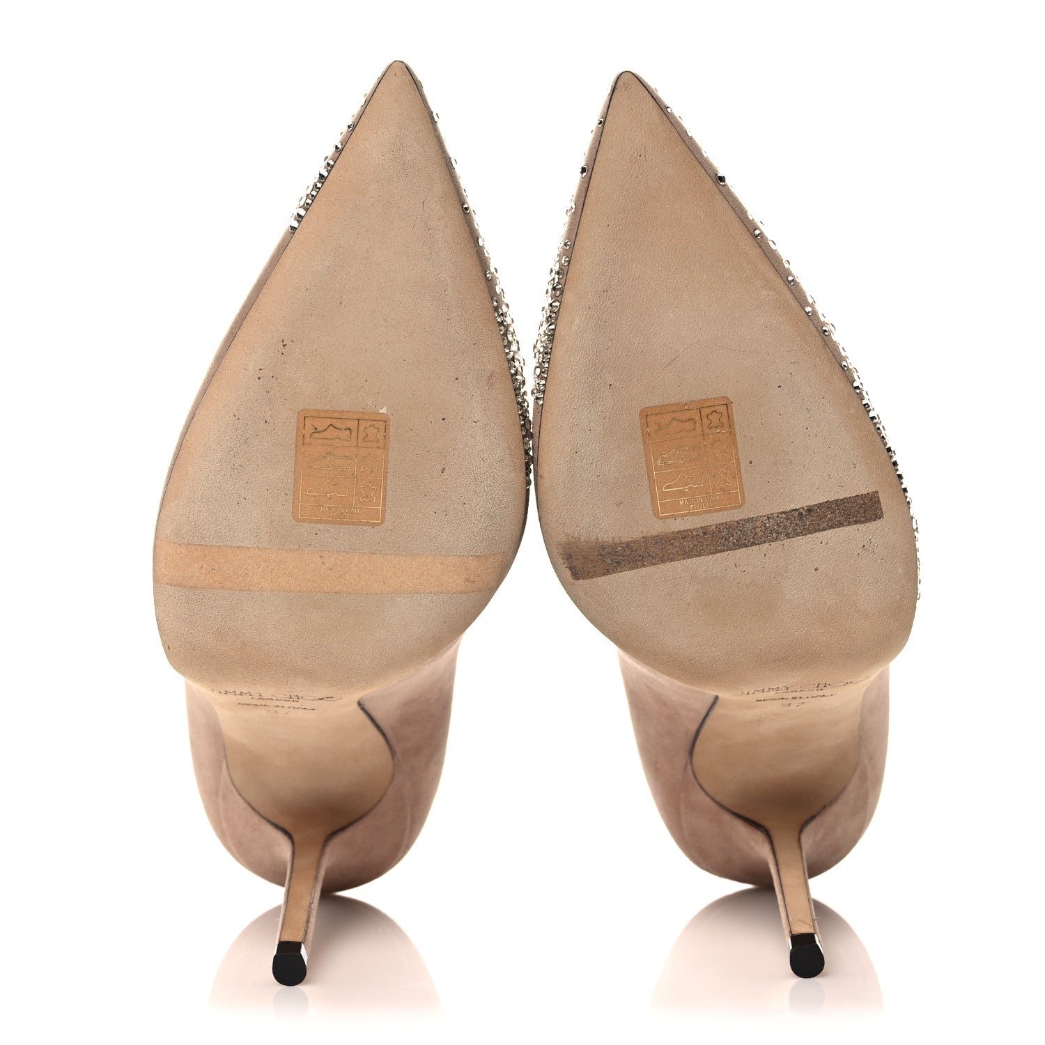 Jimmy Choo Suede Crystal Embellished Love 100 Pumps 37 Ballet Pink 5 of 7