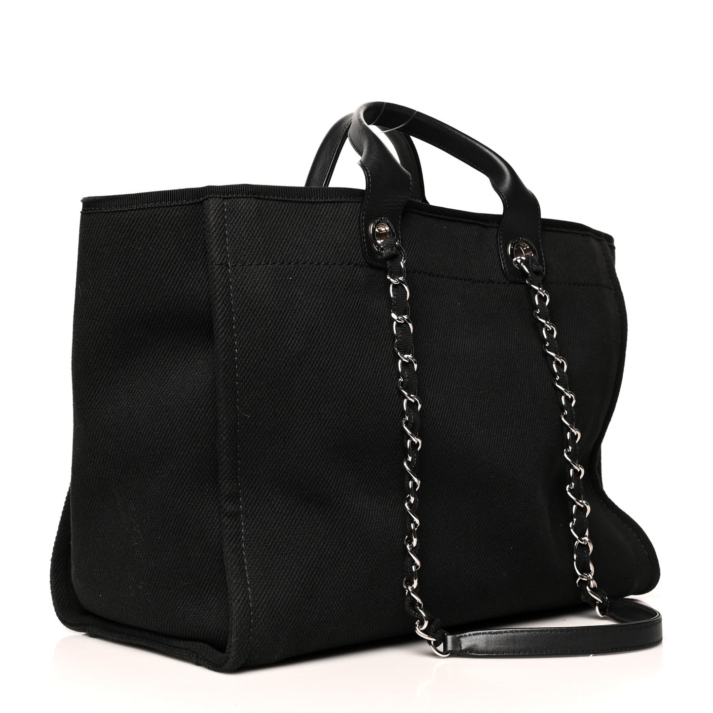 Canvas Pearl Medium Deauville Tote Black