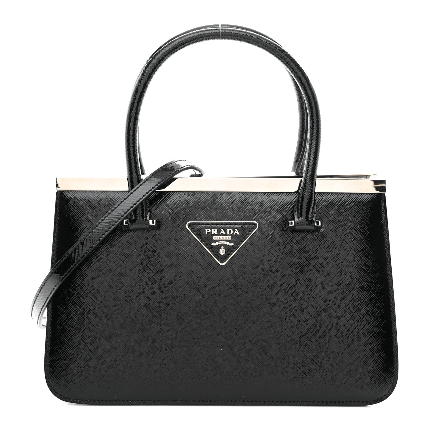 Saffiano Vernice Top Handle Bag Black