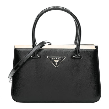 Prada Saffiano Vernice Top Handle Bag Black 1 of 10